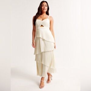 abercrombie and fitch the A&F giselle pleated tiered maxi dress large (P) NWT